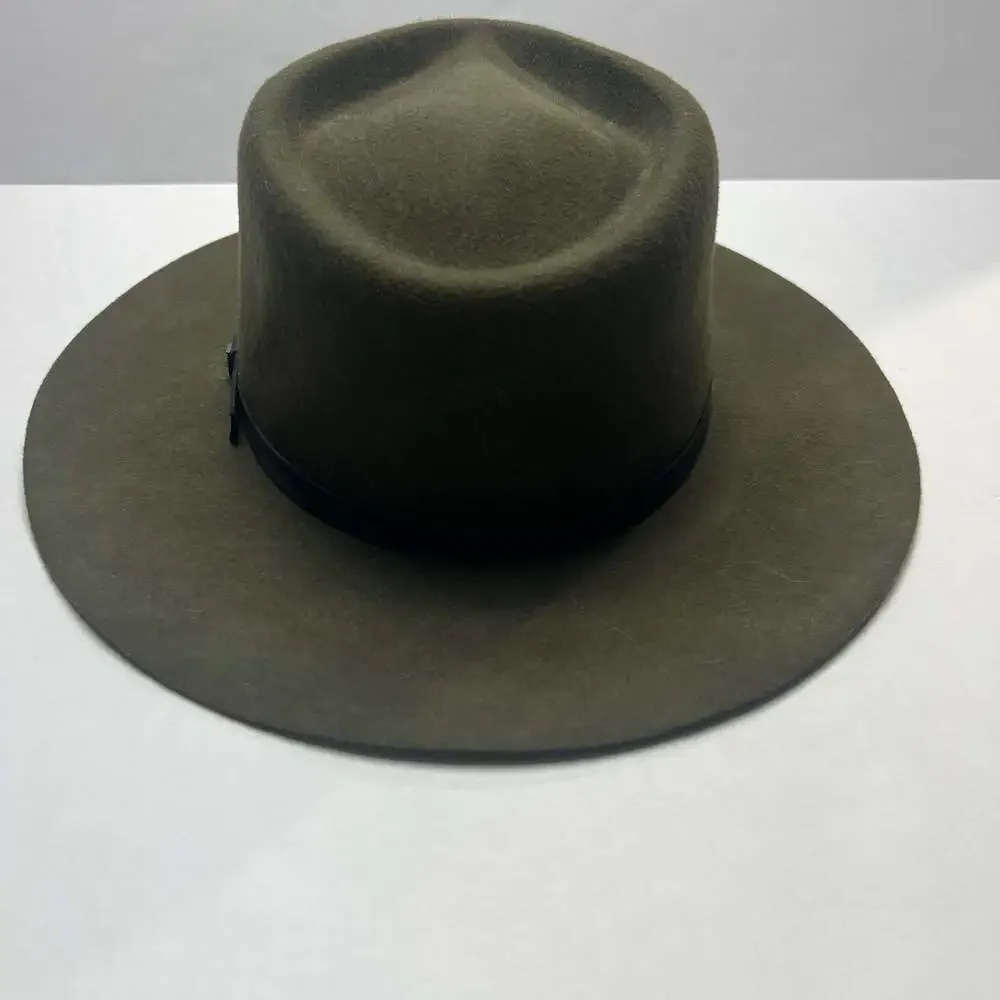 Kooringal Goodwin Wide Brim Fedora Hat in Olive Medium 58cm